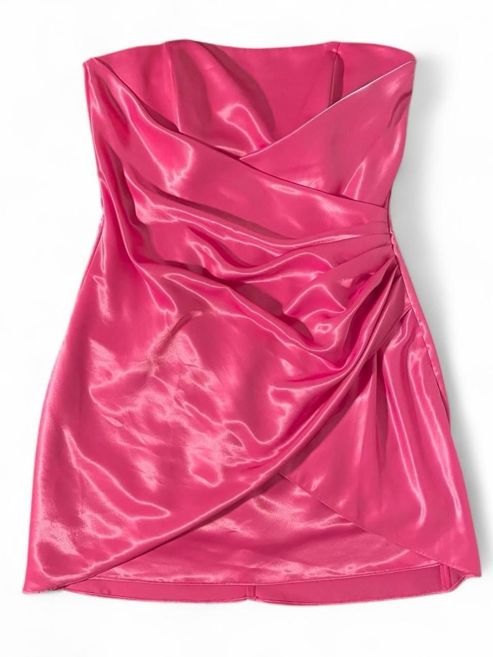 Star Box Barbie Pink Satin Strapless Mini Dress